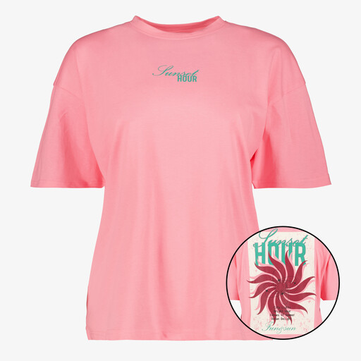 Dames T-shirt met opdruk roze