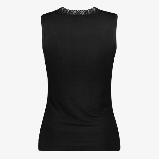 Dames singlet met kant zwart