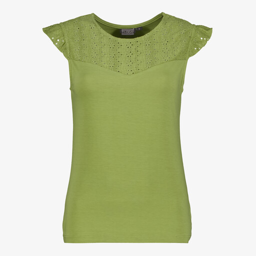 Dames top met kapmouwtjes groen