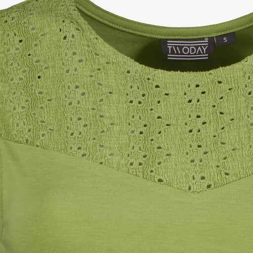 Dames top met kapmouwtjes groen
