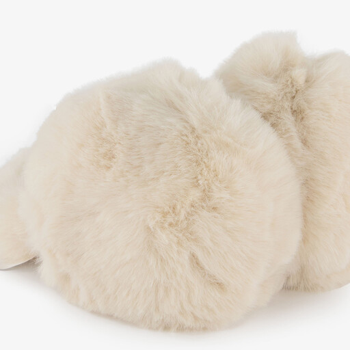 Fluffy dames oorwarmers beige