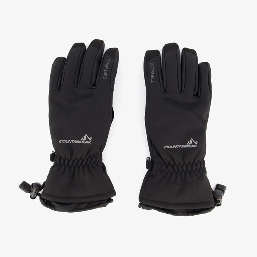 Dames softshell skihandschoenen zwart