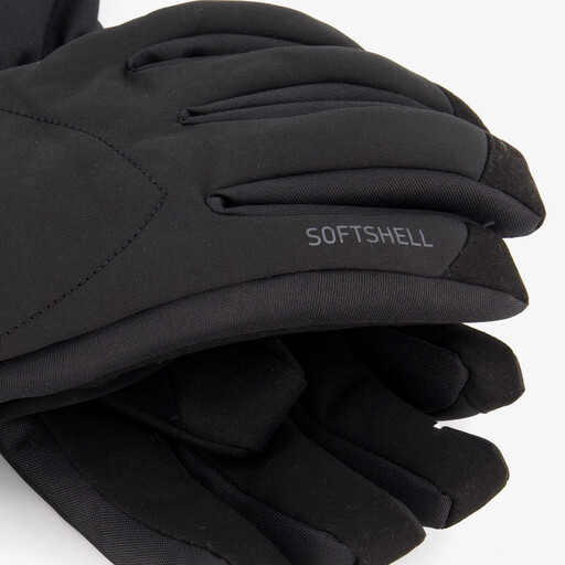 Heren softshell skihandschoenen zwart