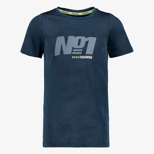 Osga Dry kinder sport T-shirt met backprint blauw