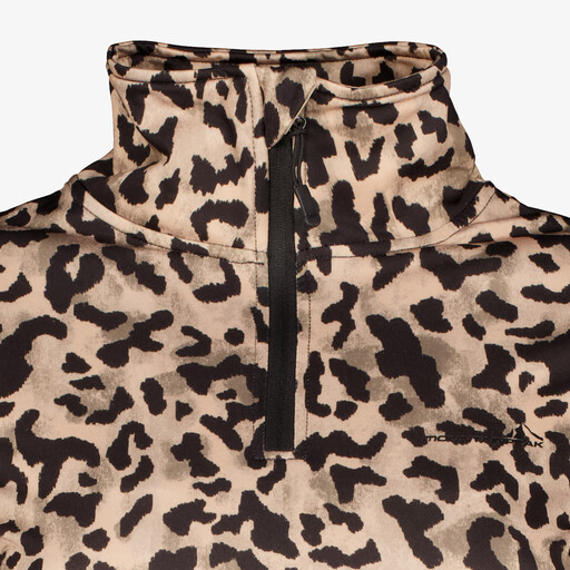 Dames skipully met rits luipaardprint