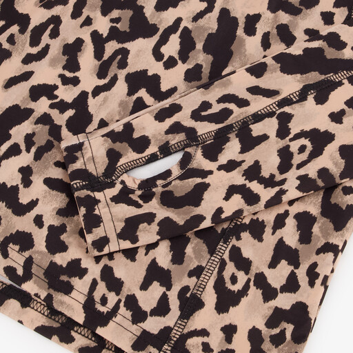 Dames skipully met rits luipaardprint