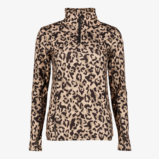 Dames skipully met rits luipaardprint