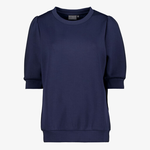 Dames top met halflange mouwen blauw