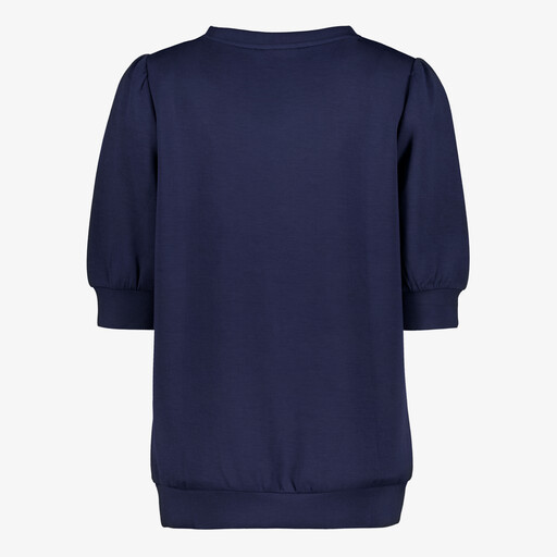 Dames top met halflange mouwen blauw