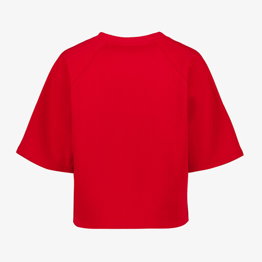 Dames cropped top rood met opdruk