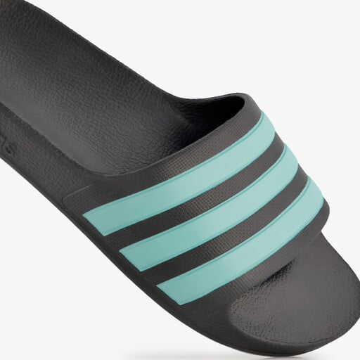 Adilette Aqua kinder badslippers zwart blauw