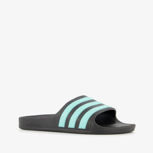 Adilette Aqua kinder badslippers zwart blauw