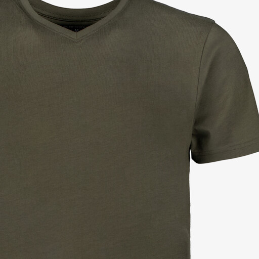Heren T-shirt katoen V-hals groen
