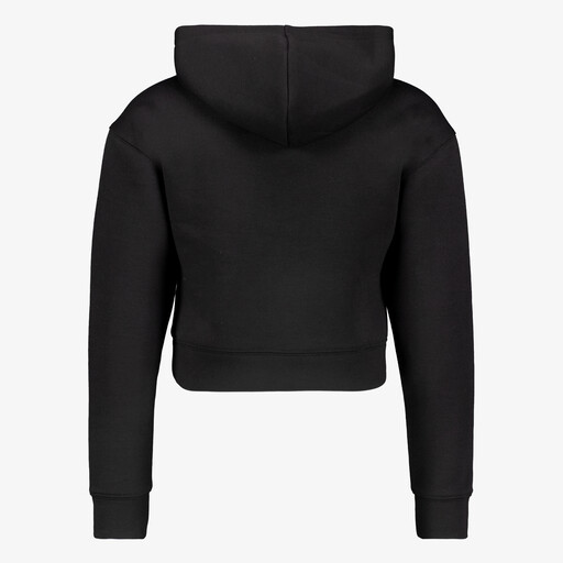 Cropped meisjes sport hoodie zwart