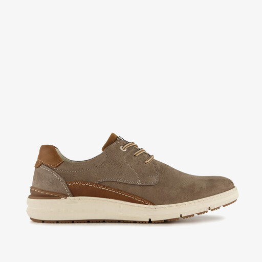 Leren heren veterschoenen beige bruin