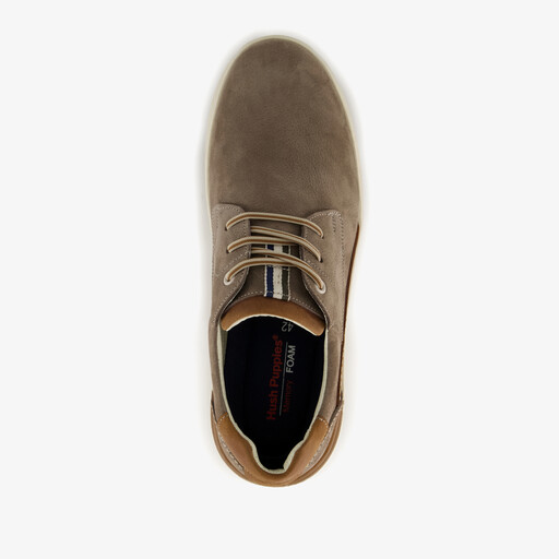 Leren heren veterschoenen beige bruin