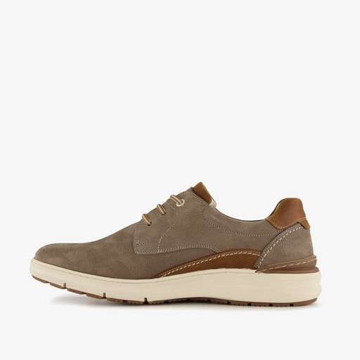 Leren heren veterschoenen beige bruin