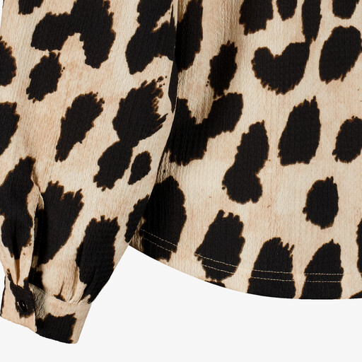 Dames blouse met panterprint beige zwart