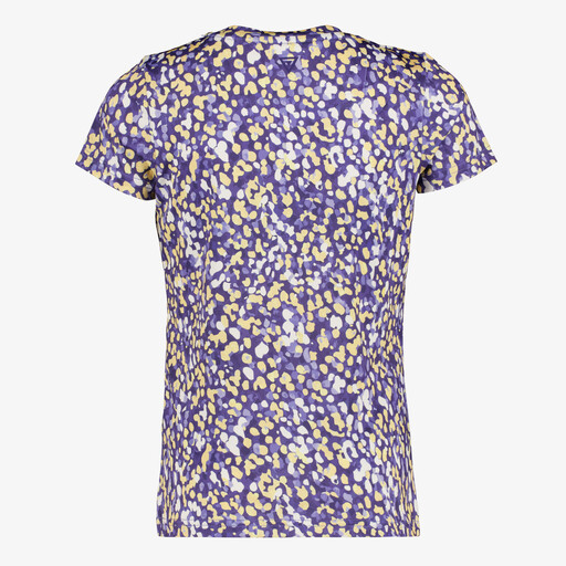 Meisjes sport T-shirt met print paars geel