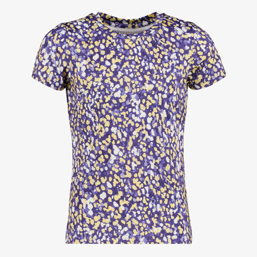 Meisjes sport T-shirt met print paars geel