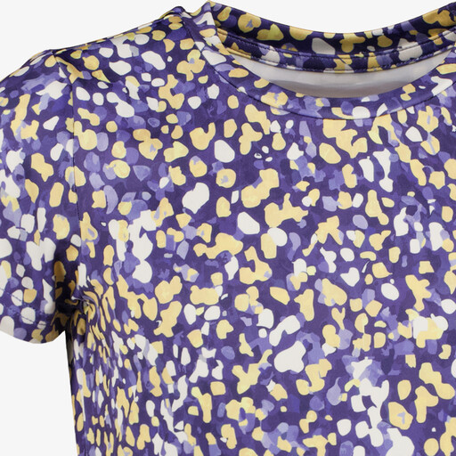Meisjes sport T-shirt met print paars geel