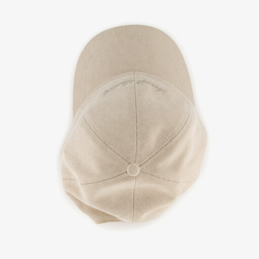 Dames pet met tekstopdruk beige