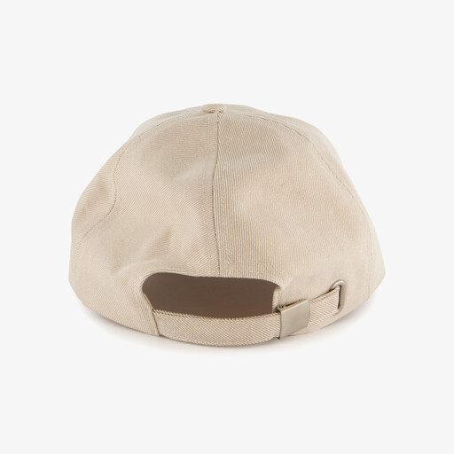 Dames pet met tekstopdruk beige