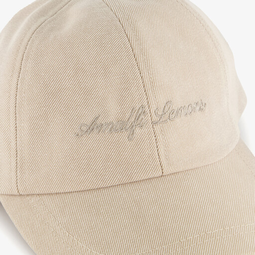 Dames pet met tekstopdruk beige