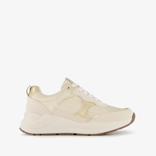 Dames sneakers beige goud