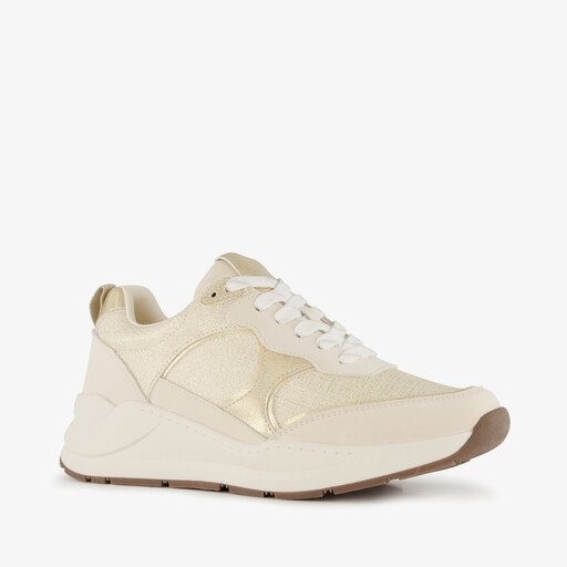 Dames sneakers beige goud