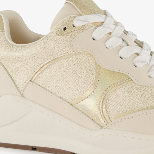 Dames sneakers beige goud
