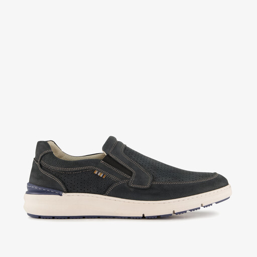 Suede heren instappers blauw