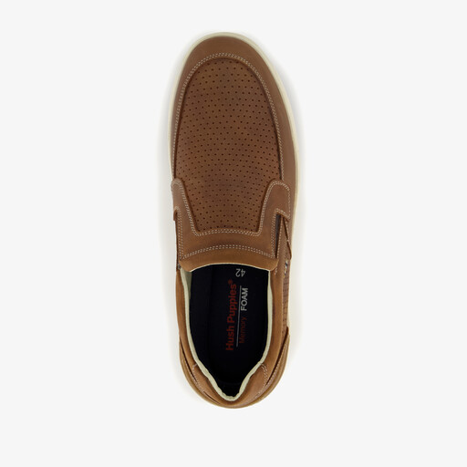 Suede heren instappers cognac