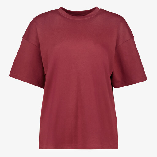 Oversized dames T-shirt bordeauxrood