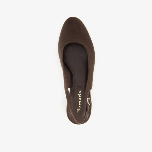 Dames slingback pumps chocoladebruin