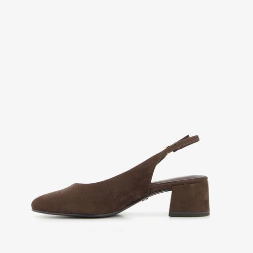 Dames slingback pumps chocoladebruin