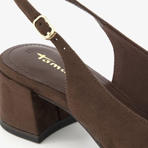 Dames slingback pumps chocoladebruin