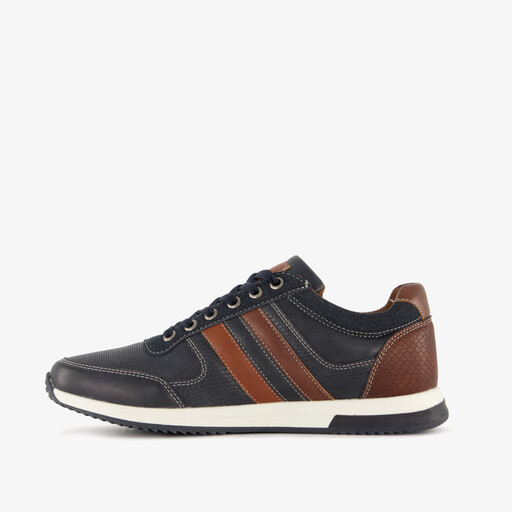 Heren sneakers blauw cognac