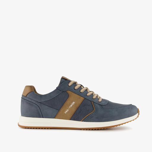 Heren sneakers blauw bruin