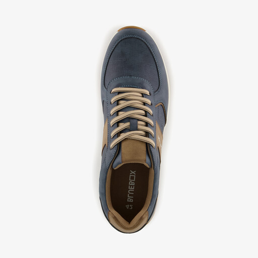 Heren sneakers blauw bruin