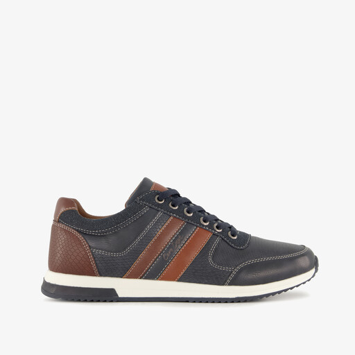 Heren sneakers blauw cognac