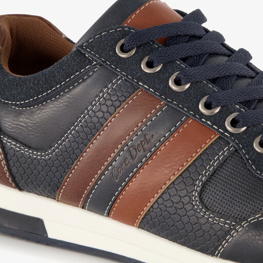 Heren sneakers blauw cognac