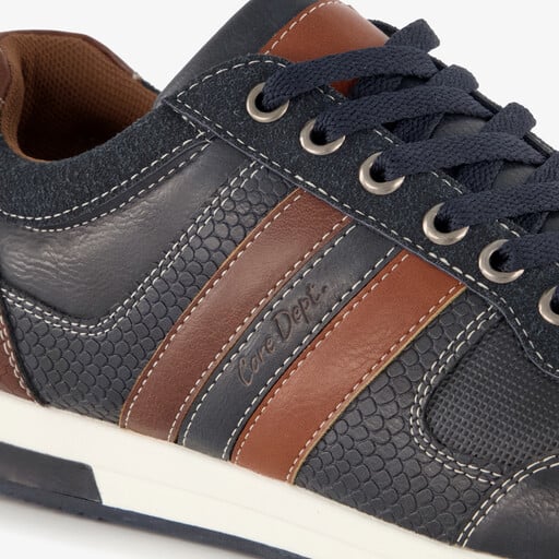 Heren sneakers blauw cognac