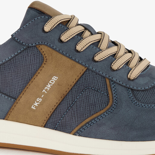 Heren sneakers blauw bruin