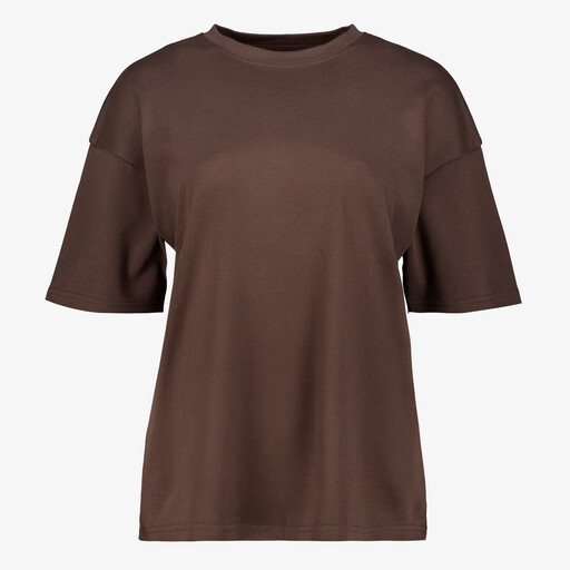 Oversized dames T-shirt bruin