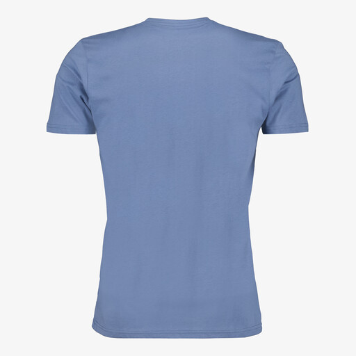Heren T-shirt katoen V-hals blauw