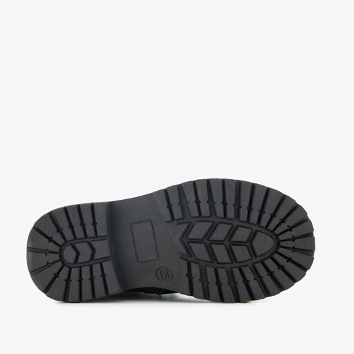 Leren meisjes veterboots met hartje zwart