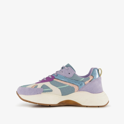 Dames dad sneakers denim lila