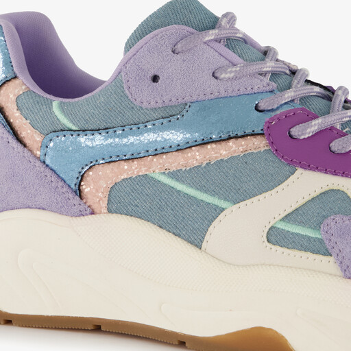 Dames dad sneakers denim lila