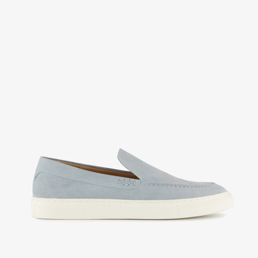 Suede heren instappers lichtblauw